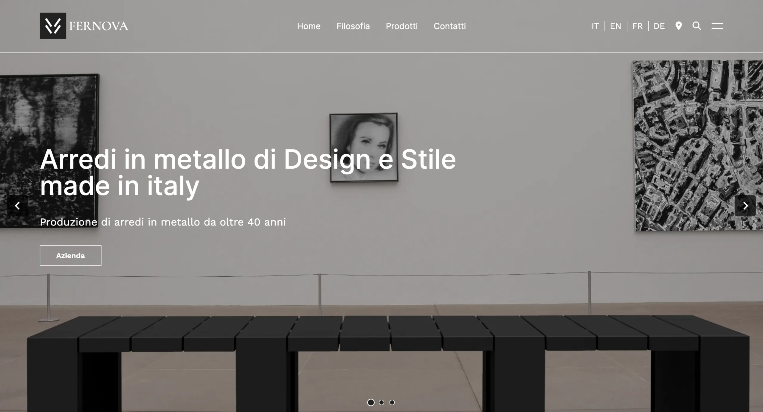 Schermata del sito realizzato per Fernova Srl
